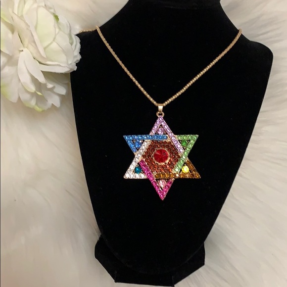 NEW! Star Of David Gemstone Pendant Neckla… - Picture 2 of 3